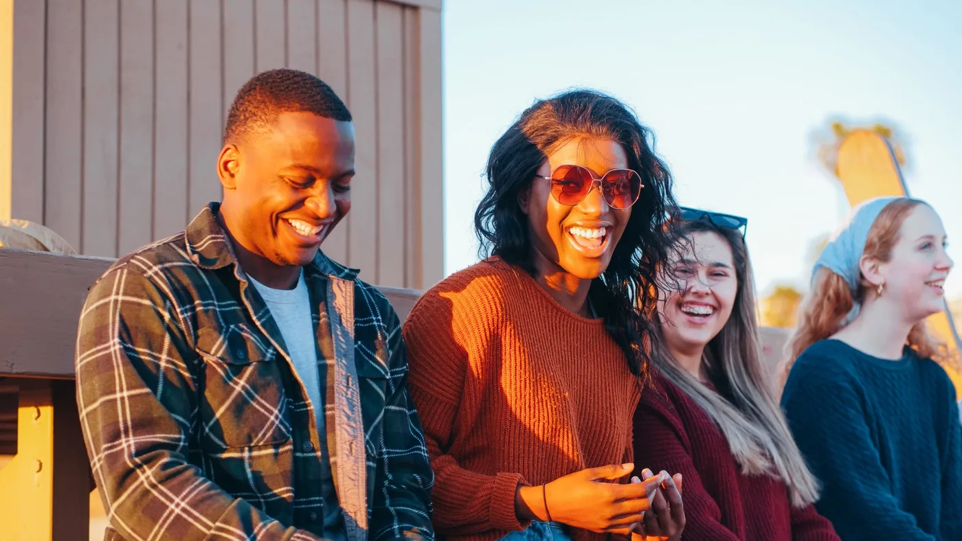 Young people connecting through a creative activity together